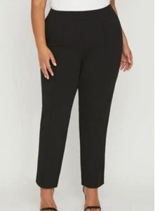 Catherines Plus Black Crepe Knit Pull-on Slim Pants 1X 18/20 - Picture 1 of 8