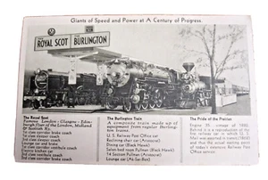 CHICAGO WELTAUSSTELLUNG POSTKARTE Burlington Route Giants of Speed & Power 1933 - Bild 1 von 2