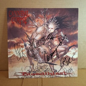 CANNIBAL CORPSE Bloodthirst ORG SIGNED / AUTOGRAPHED LP 1999 / Monstrosity - Picture 1 of 21