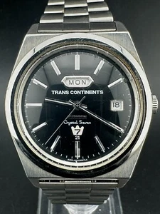 1995 Citizen Crystal 7 Trans Continents Men's Auto Day Date 38mm 8200-S026474 - Picture 1 of 13