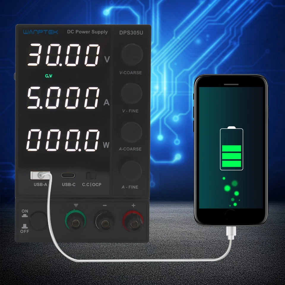 MARKENLOS Regelbares DC Labornetzteil Netzteil 0-30V/0-60V 0-10A /0-5A + USB anschluß