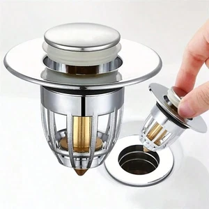 Universal Bathroom Sink Stopper Drain Filter Wash Basin Core Bounce Pop Up Plug - Picture 1 of 7