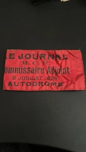 Seltene Manschette Gd Prix De France CYCLECAR 1928 Sieger SALMSON Montlhery - Bild 1 von 3