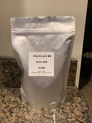 BLS Brand .45 gram Airsoft BIO BB - 2,000 BBS per Bag - WHITE - .45g - 0.45g - Image 1 of 2
