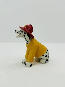 Vintage 1994 Avery Creations Dalmatian Dog Yellow Coat Firefighter Figurine - Picture 1 of 6
