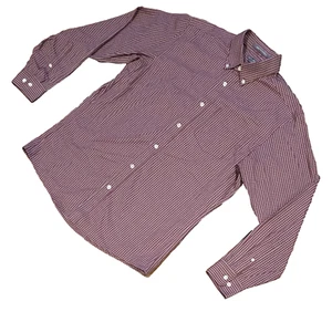 Eddie Bauer Faltenfreies Relaxed Fit Hemd Rot Kariert Langarm Herren Medium - Bild 1 von 8