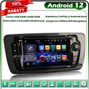 8-Kern 64GB Android 12 GPS Autoradio Navi für SEAT IBIZA CarPlay BT 5.0 WiFi DSP - Bild 1 von 12