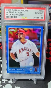 Topps 2015 cromo refractor azul Albert Pujols #113 148/150 PSA GEMA COMO NUEVO 10 - Imagen 1 de 4