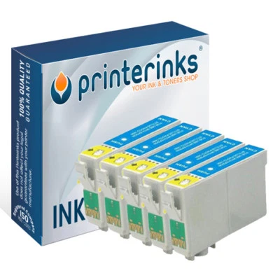 PRINTERINKS T1812 18XL C Inchiostro Ricondizionato per Epson XP-325 XP-322 XP-415 XP-425 - Confezione da 5