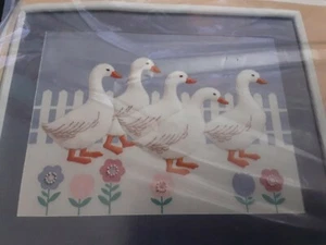Vintage 1986 Creative Circle Ducks On Parade Embroidery Kit #0845 NIP - Picture 1 of 4