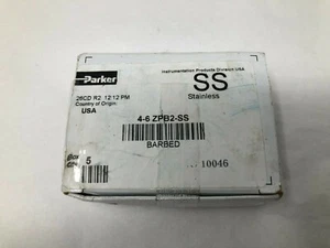 5-Parker 4-6 ZPB2-SS Barbed Fittings Stainless Steel Box Quality 5 - Picture 1 of 5