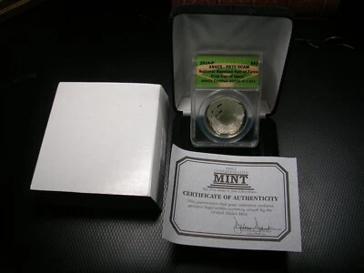 2014-P Baseball Hall of Fame Silver Dollar First Day of Issue ANACS PF70 DCAM - Image 1 of 3
