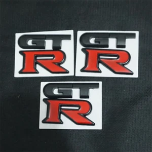 3x Matte Black GT-R Black Red Metal Sticker Decal Emblem Badge Trunk GTR Vehicle - Bild 1 von 9