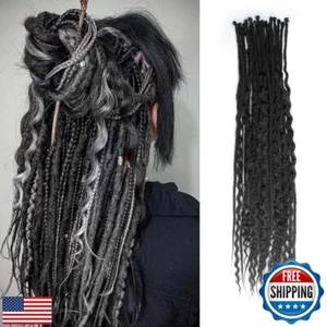 Pouweney 24 Inch 3 In 1 Dreadlock Extensions Sets, 30 Strands Mixed Black Syn - Picture 1 of 5
