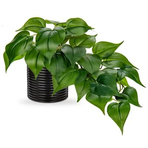 Artificial Plants Potted Fake Plants in Black Ceramic Pot Faux Pothos Plants ... - Picture 1 of 6
