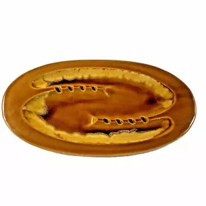 Vintage Haeger Ashtray Large 2015 USA MCM Tan Brown Retro 1970’s - Picture 1 of 8