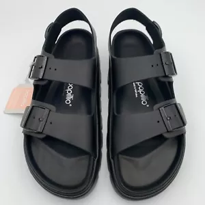 Birkenstock Nuevo con Caja Milano Grueso Papanicolaou Cuero Negro Exquisita Plantilla Estrecha - Imagen 1 de 5
