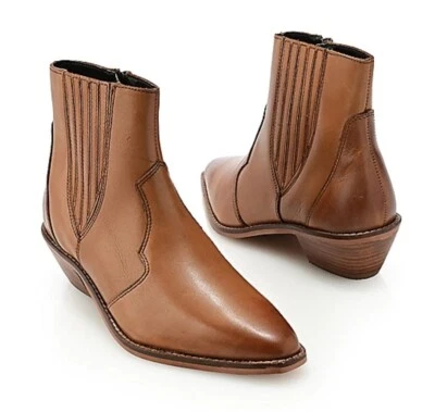 SBICCA PEACE MAKER WESTERN STYLE LEATHER ANKLE BOOTS COLOR TAN SIZE US 6.5 - Image 1 of 4