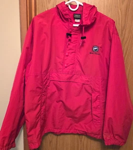 Ouray Sportswear Red Nylon Pullover Windbreaker Bear Valley Logo Snap Zip Medium - Picture 1 of 6