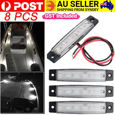8X Marine Boat 6 LED Lamp White Cabin Deck Courtesy Light Stern Transom Lights - image 1 of 4