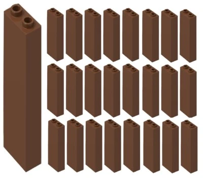 ☀LEGO 25x New 1x2x5 Reddish Brown Bricks Column Pillar Wall Support Beams Castle - Image 1 of 2