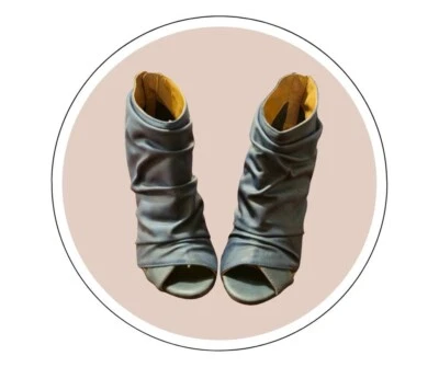 Michael Antonio Kaden Navy 4-Inch High Heels - Leather Ankle Boots - Image 1 of 4