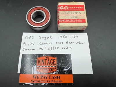 Nuevo de Lote Antiguo Suzuki 1980-84 PE175 Original OEM Cojinete de Rueda Trasera Parte # 09262-22015 Nuevo Foto 1 de 4