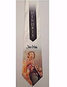 L@@K! Jimi Hendrix White Satin Neck Tie -  James Marshall Woodstock