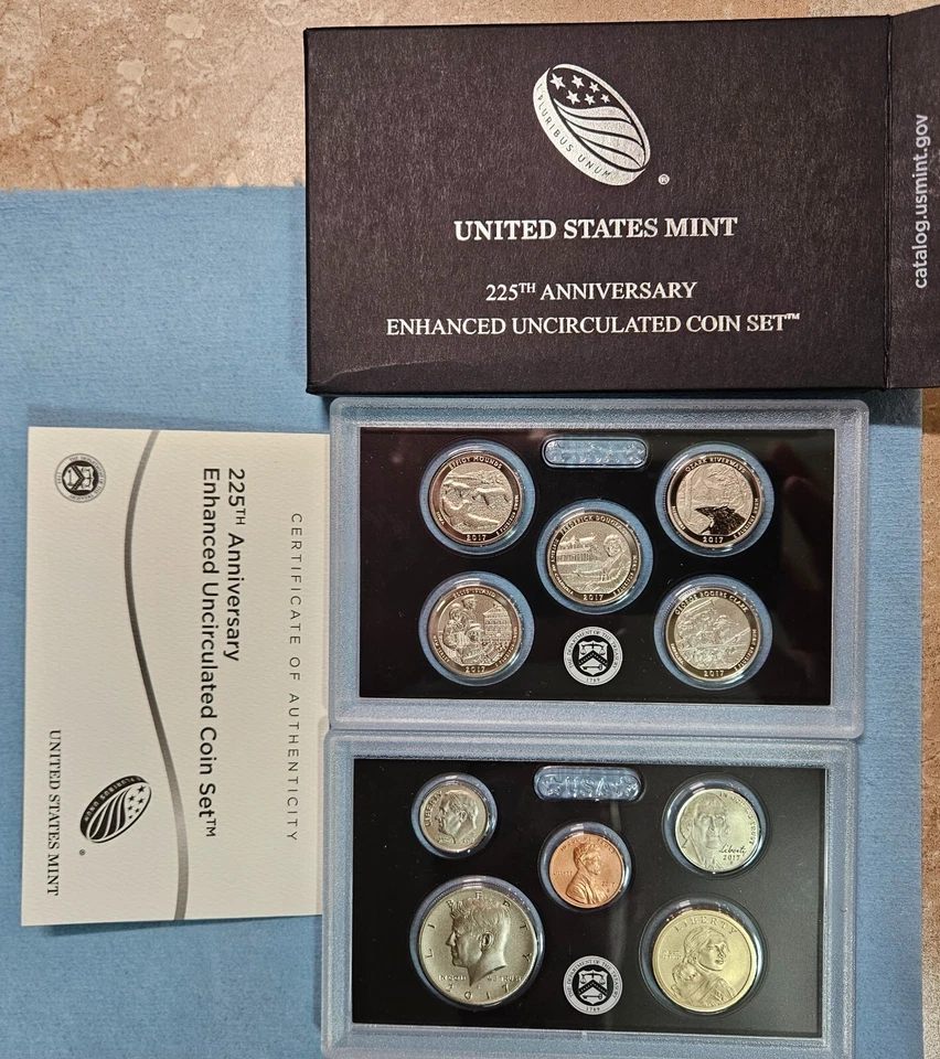 2017 S 225th Anniversary Uncirculated Enhanced 10-Coin Set OGP/COA - Image 1 of 1