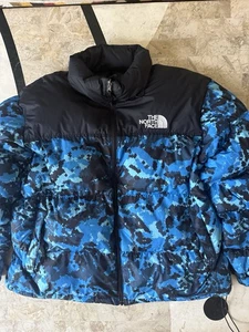 The North Face 1996 Retro Nuptse 700 DOWN blue camo print  Jacket  2XL - Picture 1 of 10
