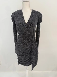 Jonathan Simkhai Black Glitter Jersey Deep V Neck Mini Dress Evening Cocktail - Picture 1 of 7