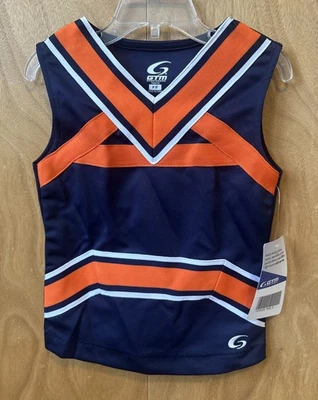NUEVO CON ETIQUETAS Juvenil Talla Pequeña Naranja y Azul Marino Cheerleading Shell de GTM Sportswear Foto 1 de 3