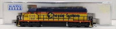 Kato 176-207 N Scale Chessie System EMD SD40 Diesel Locomotive #7557 LN/Box - Image 1 of 4