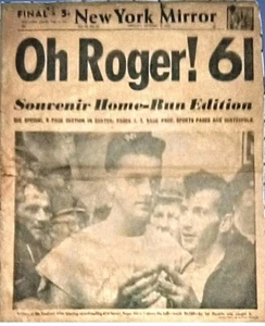 Roger Maris   Autographed 3x5  (JSA) w NY MIRROR Front Page & Ford Frick Auto  - Picture 1 of 5