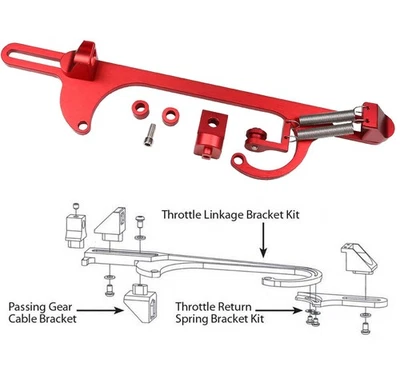 RED Aluminum Throttle Cable Carburetor Bracket For 4150 4160 Carb 307 350 SBC - Image 1 of 4