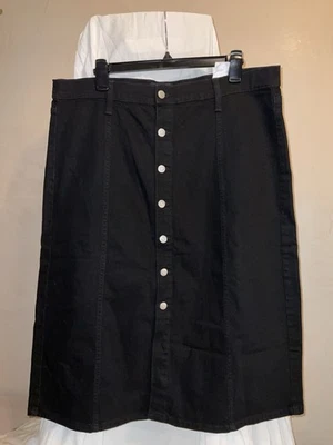 NUEVA Falda Denim Banana Republic Abotonada Negra Talla 16 Foto 1 de 4