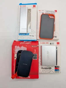 Set 4 SSD Portatili, Case Vuoto - Il Modello Non Chiaro - Pezzi Singoli/Difettosi A - Foto 1 di 3