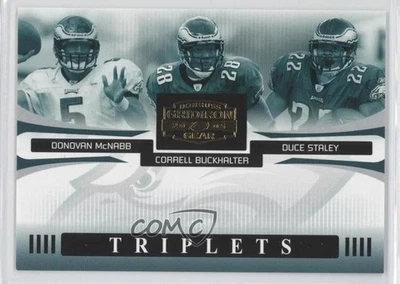 2005 Donruss Gridiron Gear Triplets /1000 Donovan McNabb Correll Buckhalter #T-8 - Image 1 of 2