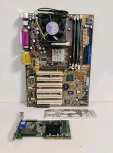 ASUS P4B - ATX Mainboard Sockel 478 - Intel Pentium 4 + 16Mb Grafikkarte ✅ - Bild 1 von 6