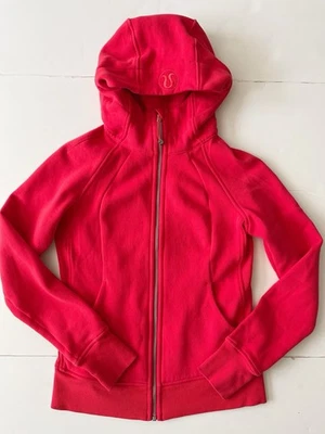 Lululemon Scuba Hoodie Jacket Women 8 Red Full Zipper Fleece Athleisure Cozy  - Image 1 of 4