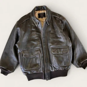 Schott A-2 Leather Flight Jacket Vintage US Army Military Size M-Used-Shipping - Picture 1 of 18