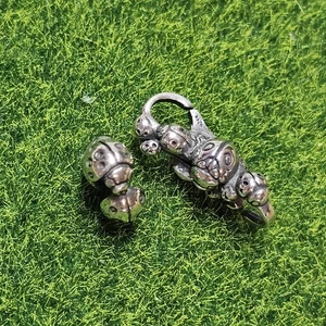 Trollbeads Retired Lady Bug Silver Bead And Clasp Silver lock Set - Picture 1 of 4