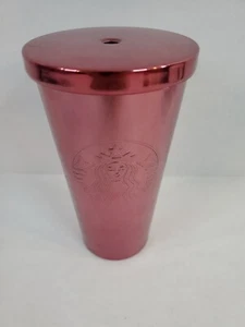 Starbucks Coffee 16oz Stainless Steel Cup Tumbler Pink Siren Mermaid Logo w/ Lid - Picture 1 of 5