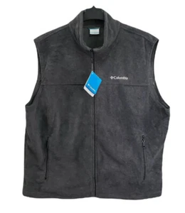 Columbia Chaleco Polar Flattop Ridge Gris Cremallera Completa Chaqueta Logo Para Hombre Talla 2X Nuevo - Imagen 1 de 8