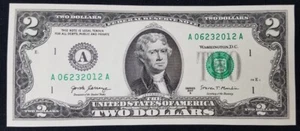 2017A $2 FANCY SERIAL NUMBER JUNE 23 2012 B-DAY ANNIVERSARY NOTE UNCIRCULATED - Picture 1 of 3