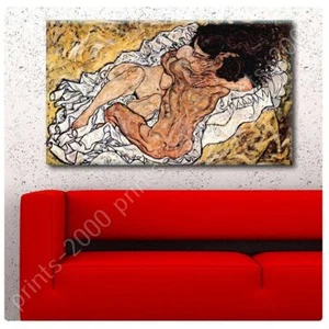 The Embrace by Egon Schiele | Poster or Wall Sticker Decal | Wall art HD - Picture 1 of 18