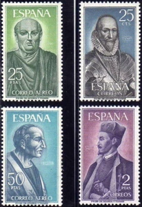 España 1966 Edifil 1705/8 Sellos ** Personajes Españoles Alvaro de Bazan, Benito - Imagen 1 de 1