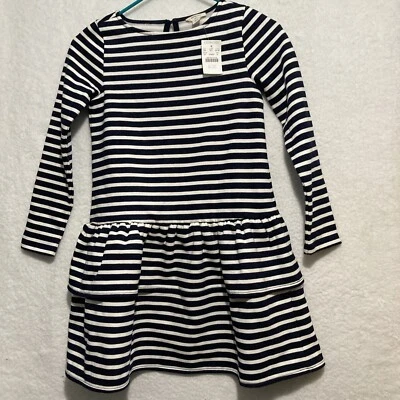 Crewcuts Dress Girls Medium Stripe Cotton Tiered Winter Long Sleeve - Image 1 of 4