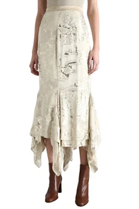 RRP €489🌟✨ MAX MARA  SILK Georgette skirt fil coupé   Usa6_ It40_De36_Uk8_ Fr38 - Picture 1 of 24
