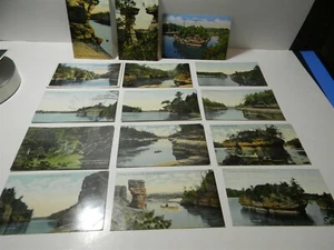 Lote de 15 postales de lino y reverso dividido vintage de Dells of The Wisconsin P14 - Imagen 1 de 12